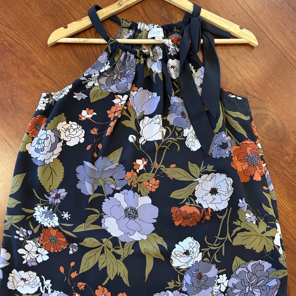 Loft Floral Halter Neck Top - Multicolor